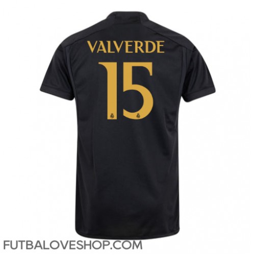 Dres Real Madrid Federico Valverde #15 Tretina 2023-24 Krátky Rukáv